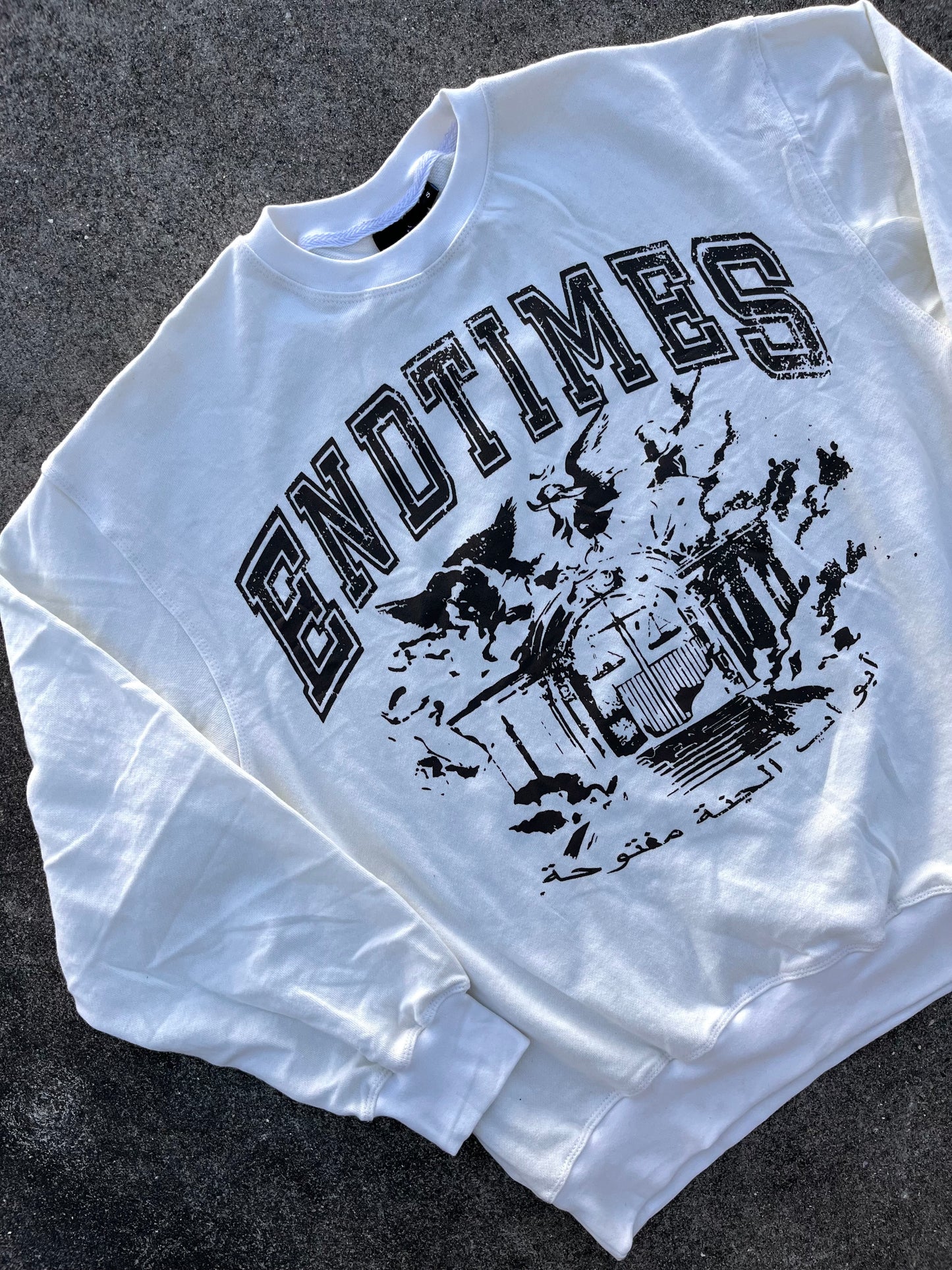 HEAVEN'S GATES CREWNECK - BONE WHITE