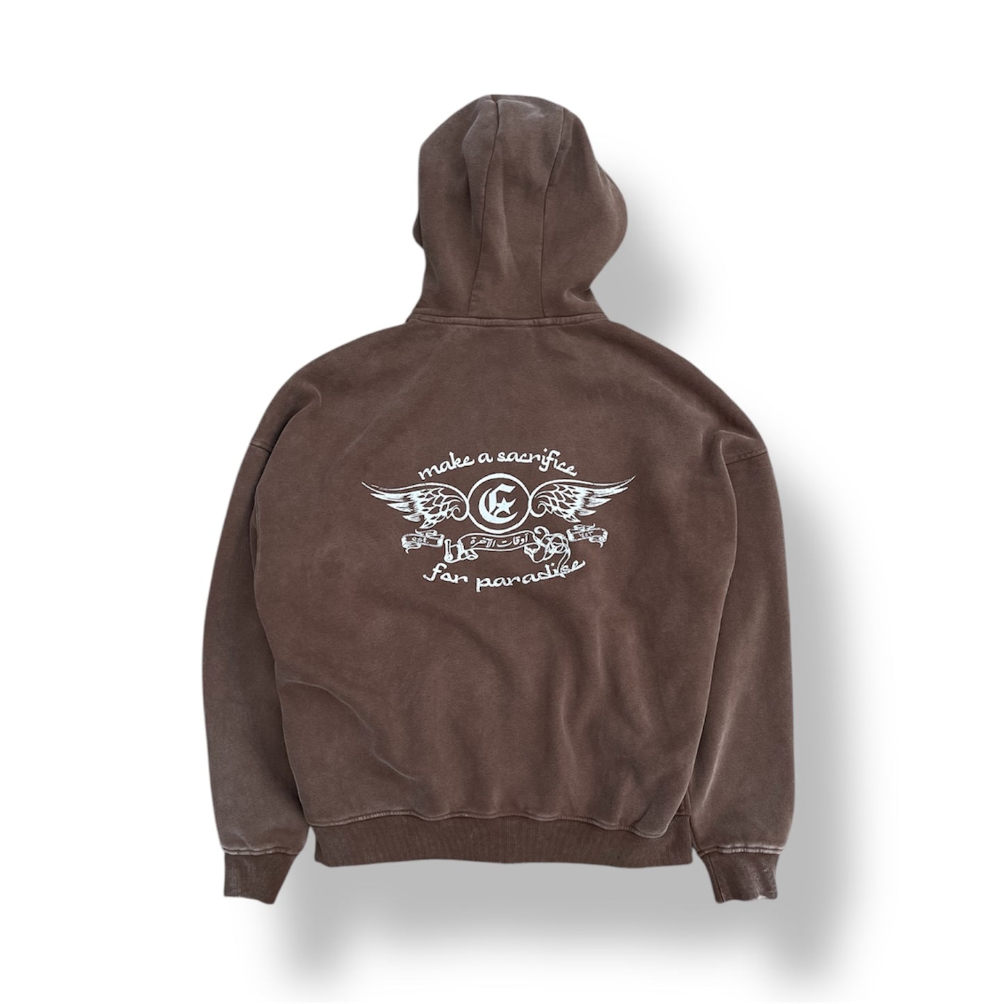 ANGEL WINGS HOODIE - BROWN FADED