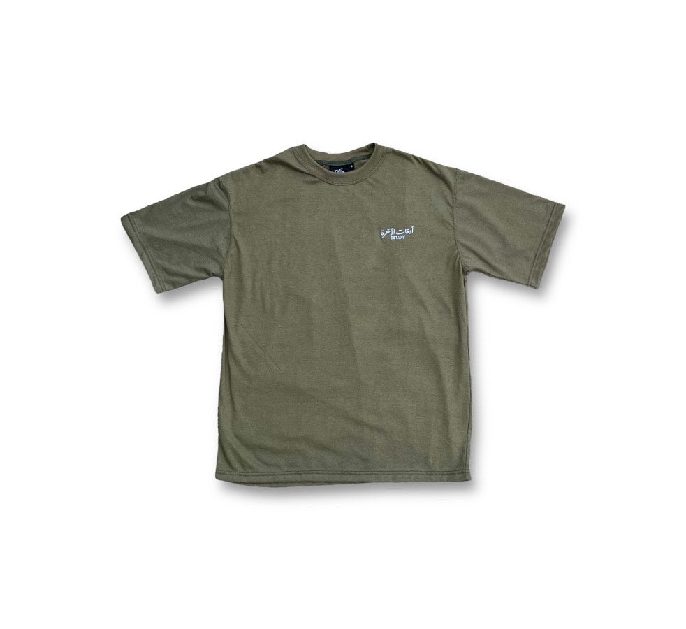 WOVEN ESSENCE TEE - OLIVE