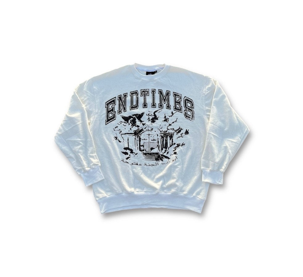 HEAVEN'S GATES CREWNECK - BONE WHITE