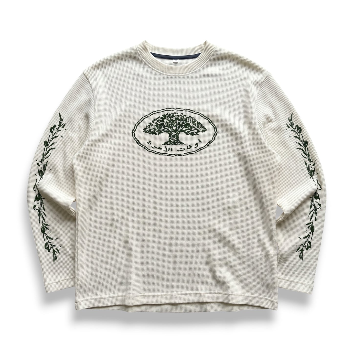 OLIVE TREE CREW - WAFFLE KNIT
