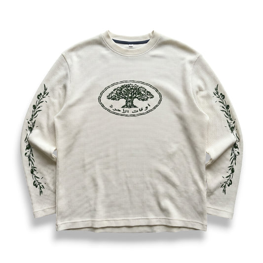 OLIVE TREE CREW - WAFFLE KNIT